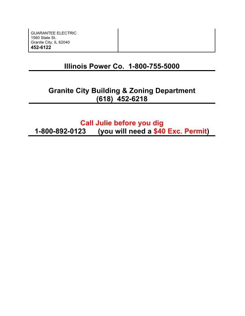 SHORT LIST: CONTRACTORS - Granite City, Illinois