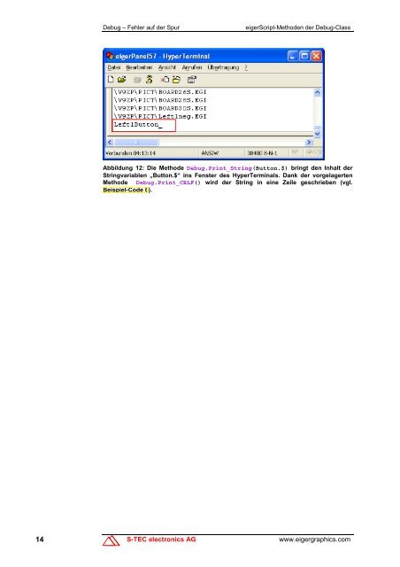 Debug – Fehlern auf der Spur - eigerGraphics