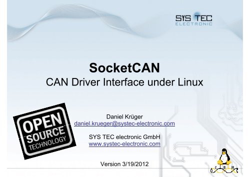 SocketCAN - Chemnitzer Linux-Tage