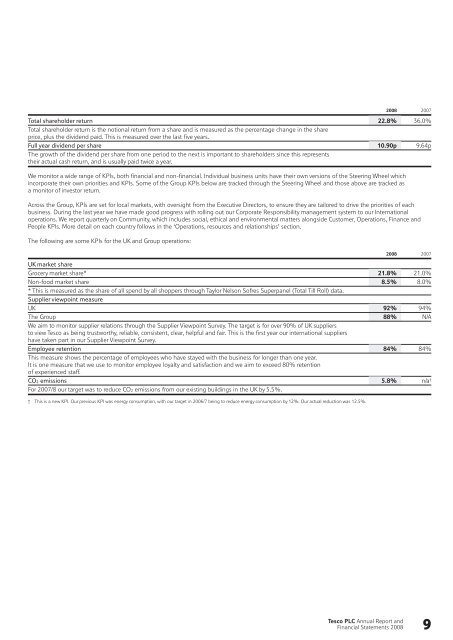 Tesco plc Annual Report and Financial Statements 2008