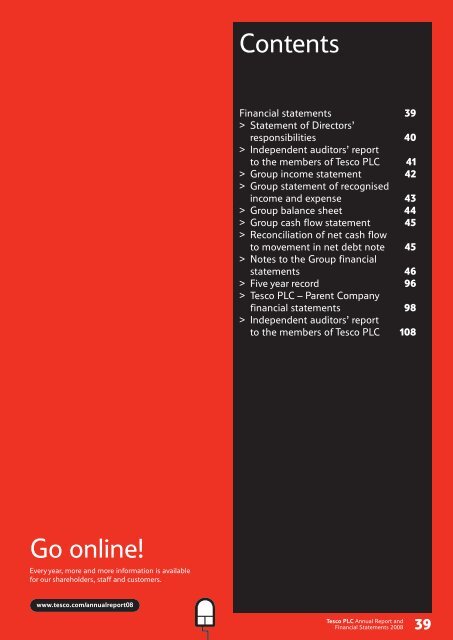 Tesco plc Annual Report and Financial Statements 2008