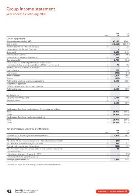 Tesco plc Annual Report and Financial Statements 2008