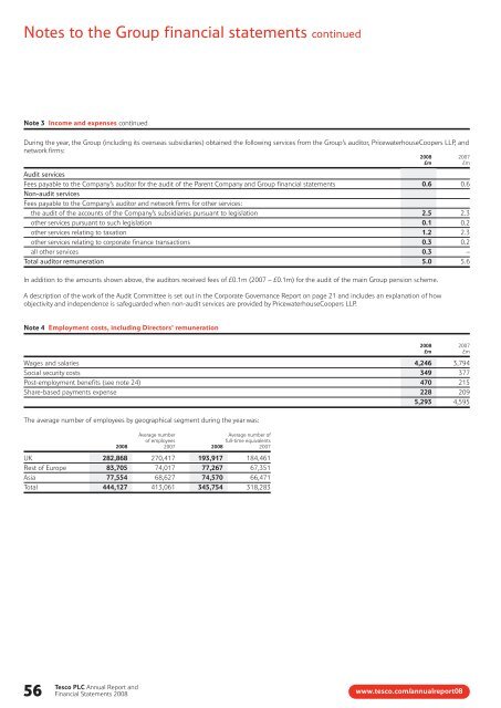 Tesco plc Annual Report and Financial Statements 2008