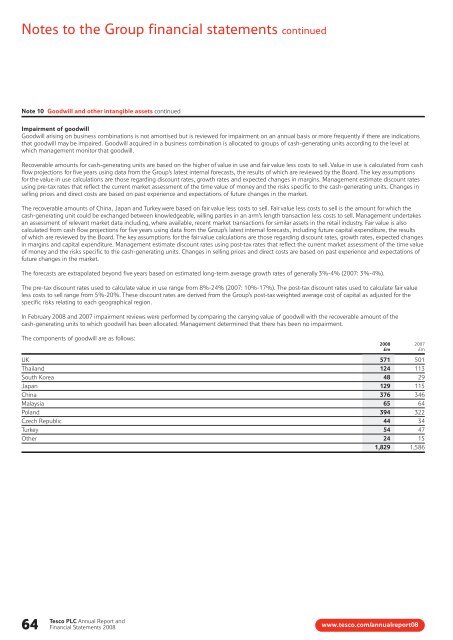 Tesco plc Annual Report and Financial Statements 2008