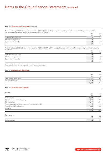 Tesco plc Annual Report and Financial Statements 2008