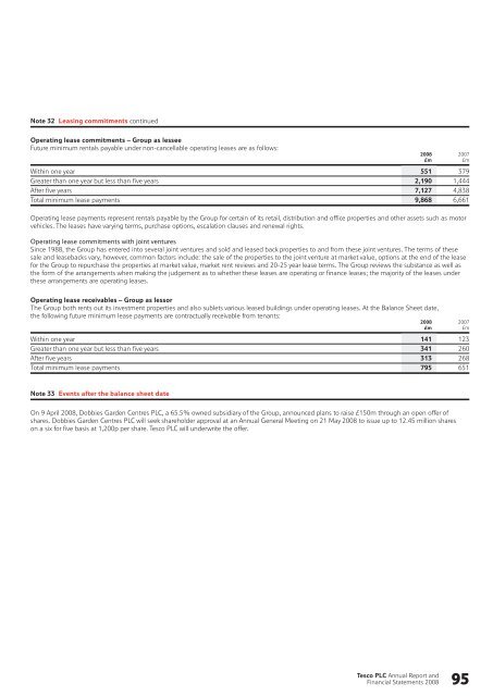 Tesco plc Annual Report and Financial Statements 2008