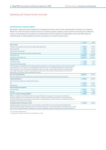 Annual Report and Financial Statements 2007 - Tesco PLC