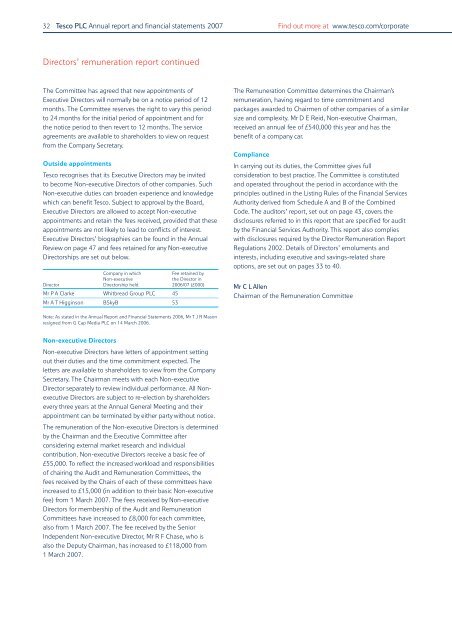 Annual Report and Financial Statements 2007 - Tesco PLC