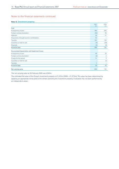 Annual Report and Financial Statements 2007 - Tesco PLC