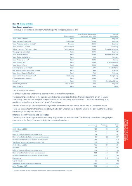 Annual Report and Financial Statements 2007 - Tesco PLC