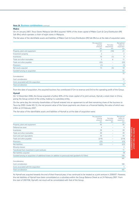 Annual Report and Financial Statements 2007 - Tesco PLC