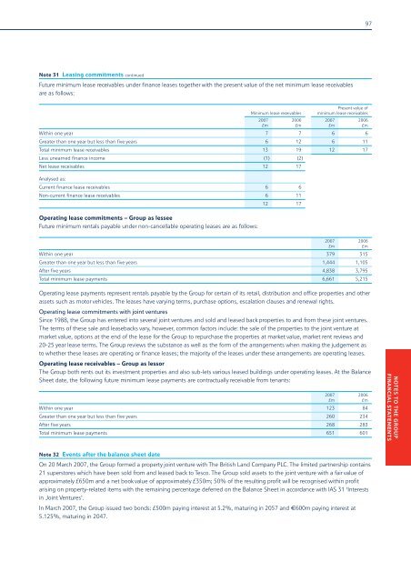 Annual Report and Financial Statements 2007 - Tesco PLC