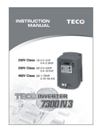 N3 Instruction Manual - TECO-Westinghouse Motor Company