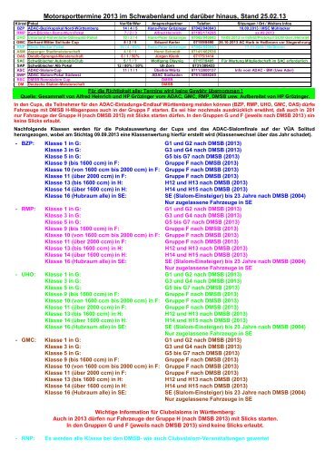 Slalomtermine 2013 40 kB - Schwaben-Motorsport