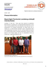 Presse-Information Bayernligist Tennisclub Landsberg erkämpft ...