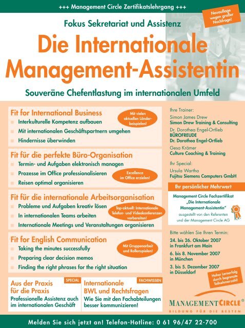 Die Internationale Management-Assistentin - EUMA Germany