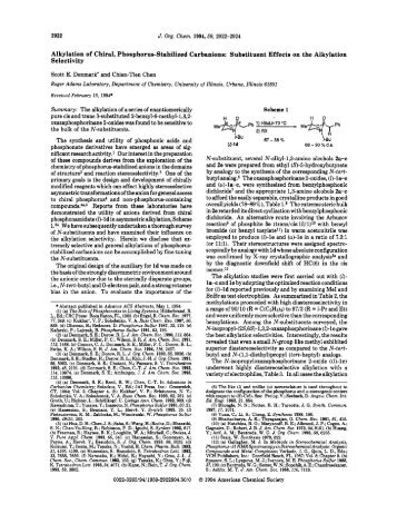 Alkylation of Chiral, Phosphorus-Stabilized Carbanions: Substituent ...