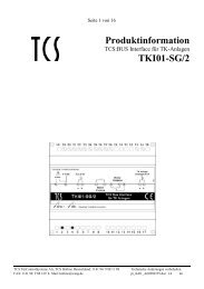 Produktinformation TKI01-SG/2 - TCS AG