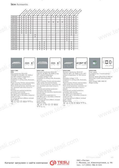 Lightcast recessed luminaires Accessories