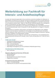 Weiterbildung zur Fachkraft für Intensivmedizin und Anästhesie - im ...