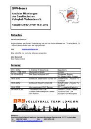 SVV-News - Saarländischer Volleyballverband eV