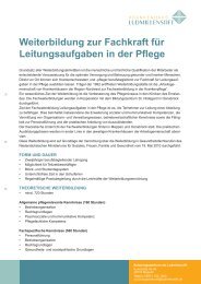 Weiterbildung zur Fachkraft für Leitungsaufgaben in der Pflege - im ...