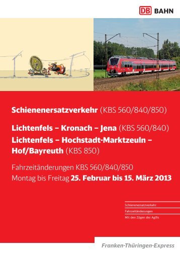 Schienenersatzverkehr (KBS 560/840/850 ... - Ludwigsstadt