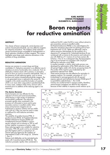 Boron reagents for reductive amination - CHIMICA OGGI ...