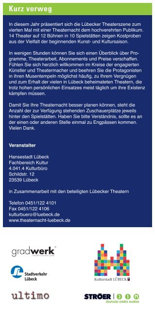 Das Programm gibt es als PDF-Download hier - Hansestadt LÜBECK