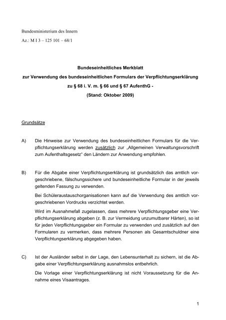 Bundeseinheitliches Merkblatt