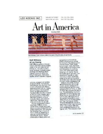"Kelli Williams," Art in America, October - Leo Koenig, Inc.