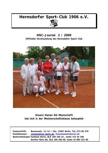 Hermsdorfer Sport-Club 1906 eV HSC-Journal 2 / 2009