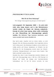Pressemitteilung - Lück Gebäudetechnik GmbH