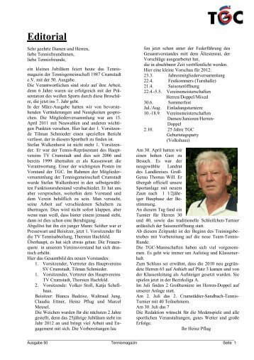 tennismag Tennismagazin - TG Crumstadt