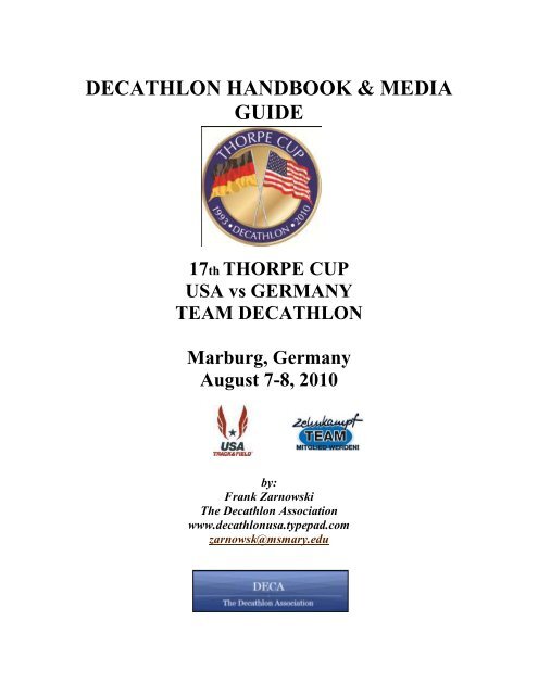 DECATHLON HANDBOOK & MEDIA GUIDE - USA Track & Field