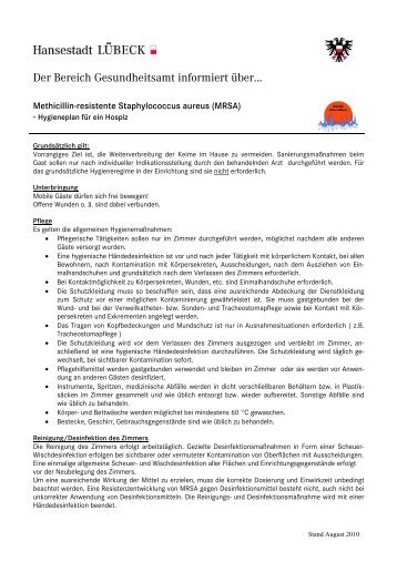 MRSA - Hygieneplan für ein Hospiz