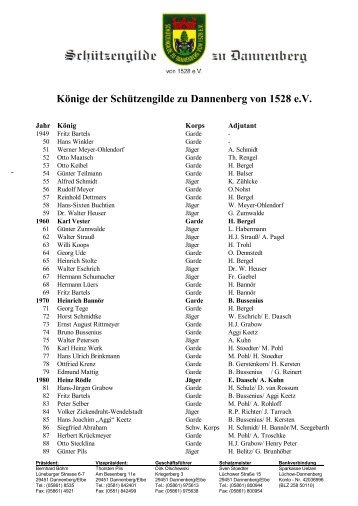 Die Könige der Schützengilde zu Dannenberg Stand 12 - Landkreis ...