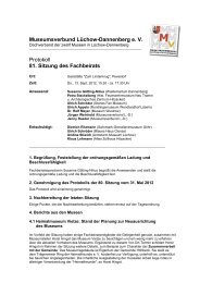 Museumsverbund Lüchow-Dannenberg e. V. Protokoll 81. Sitzung des Fachbeirats