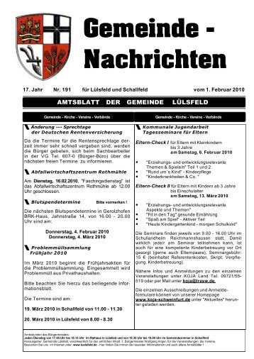 Page 1 Gemeinde - Kirche - Vereine - Verbände Gemeinde - Kirche ...