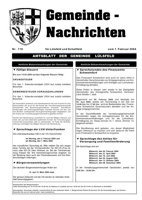 Page 1 Amtliche Bekanntmachungen der Gemeinde AMTSBLATT ...
