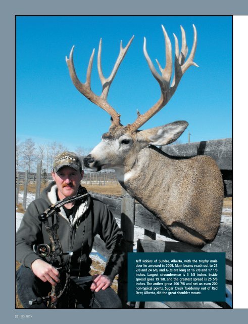 Jeff Robins Of Sundre, Alberta, With The Trophy - Big Buck Magazine