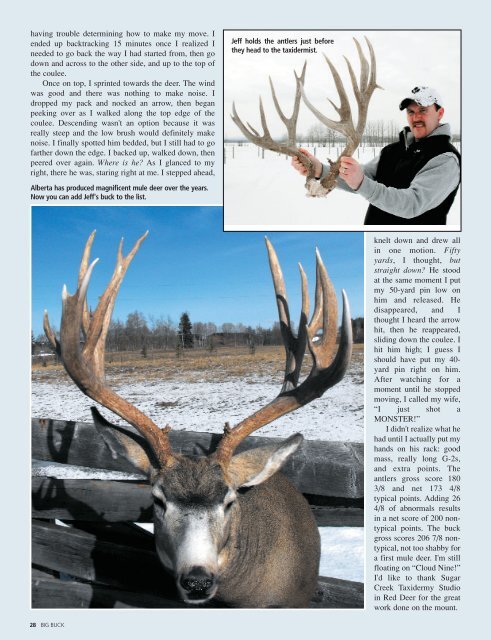 Jeff Robins Of Sundre, Alberta, With The Trophy - Big Buck Magazine