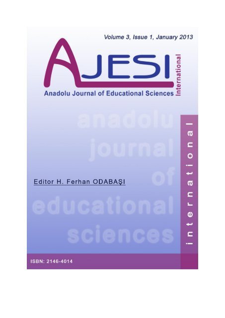 AJESI (Anadolu Journal of Educational Sciences International ...
