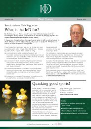 What is the IoD for? Quacking good sports! - Institute of Directors