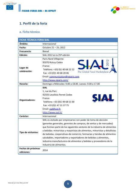 SIAL 2012 - AL-Invest