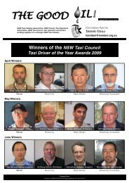 Winners of the NSW Taxi Council Taxi Driver of the Year Awards 2009