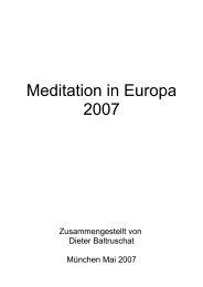 Meditation in Europa - Retreat Infos