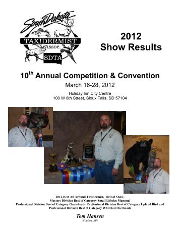 2012 Show Results - South Dakota Taxidermist Association