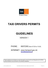 TAXI DRIVERS PERMITS GUIDELINES - Transport Malta