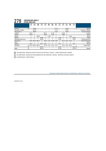 Busfahrplan Mals